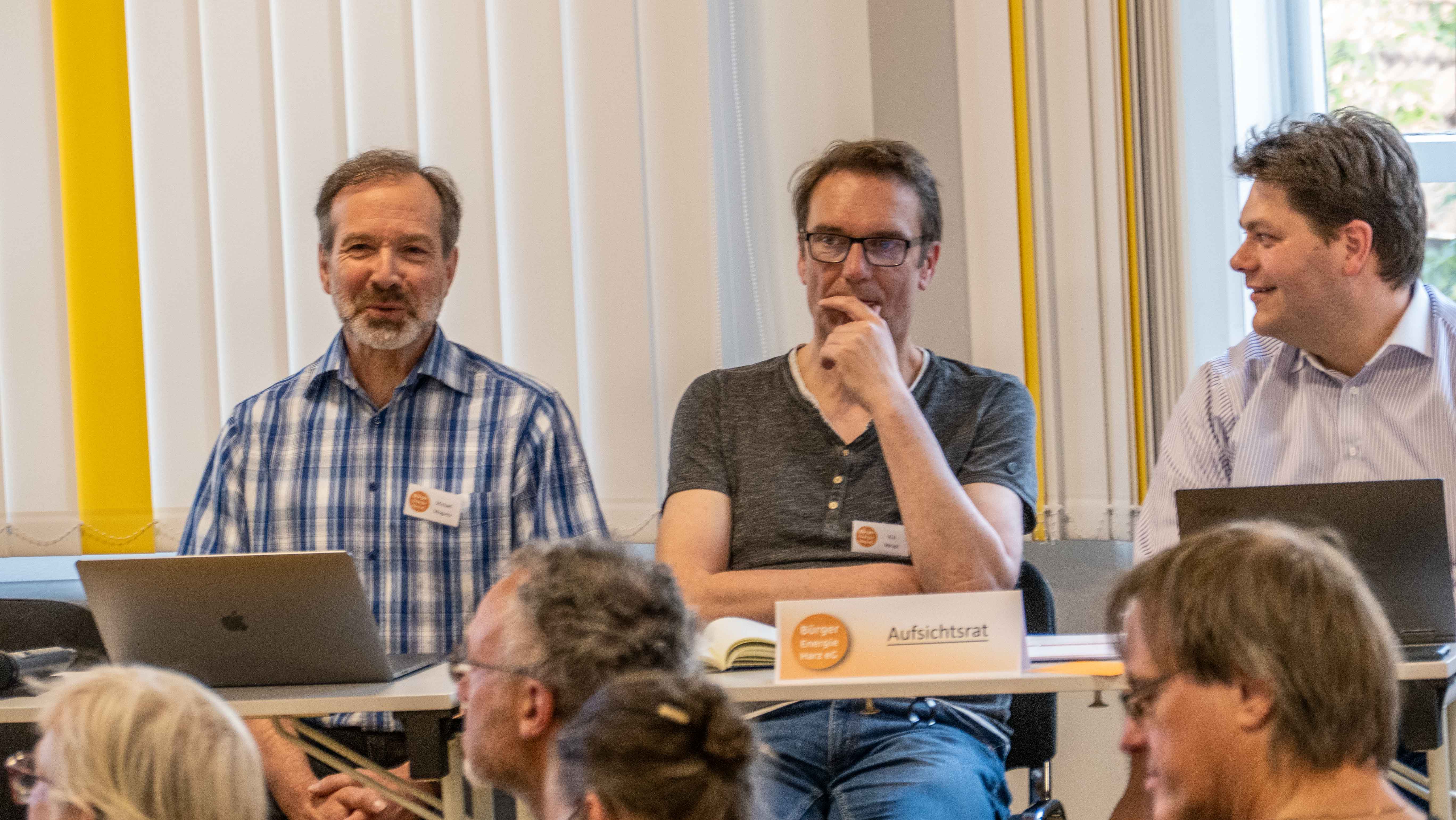 GV 2025 - Präsenzveranstaltung - Aufsichtsrat, v.l.n.r. Michael Mogwitz, Kai Weigel, Lucas Schubert 2025 06 03 Generalversammlung BEH Aufsichtsrat